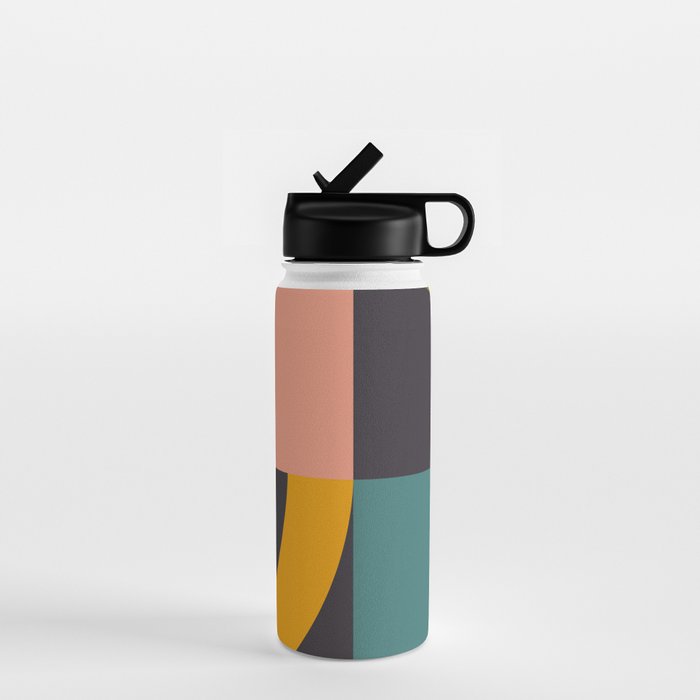 mid century bauhaus geometric large 4 Water Bottle Gallery Image 1
