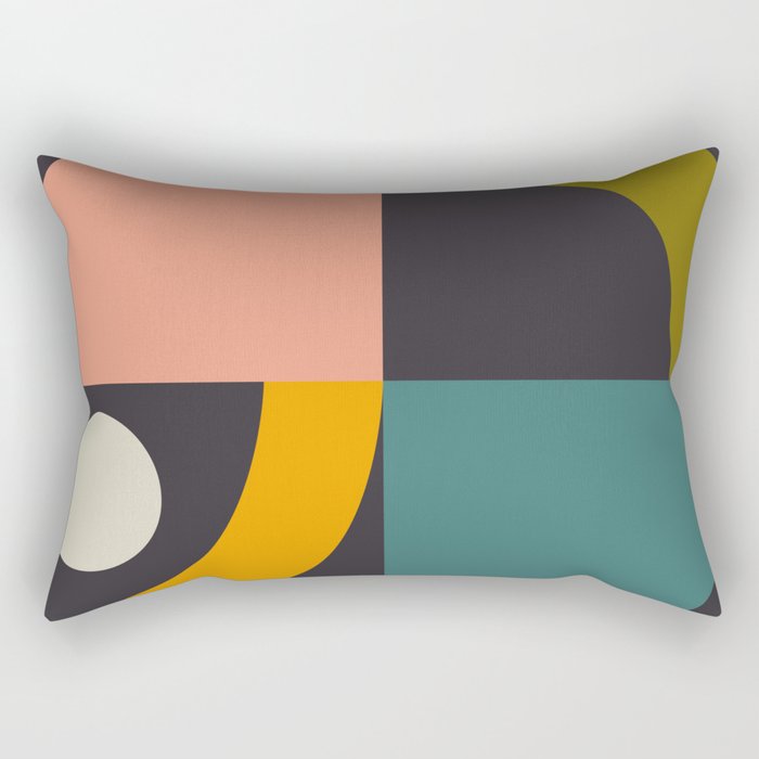 mid century bauhaus geometric large 4 Rectangular Pillow Gallery Image 1