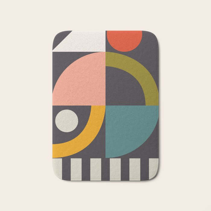 mid century bauhaus geometric large 4 Bath Mat Gallery Image 1