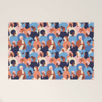 Female diverse faces of different ethnicity blue Welcome Mat Gallery Image 1