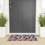 Female diverse faces of different ethnicity blue Welcome Mat Gallery Image 3
