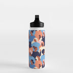 Female diverse faces of different ethnicity blue Water Bottle Gallery Image 3