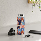Female diverse faces of different ethnicity blue Water Bottle Gallery Image 4