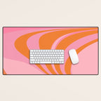 Groovy Color in Pink and Orange Desk Mat Gallery Image 1