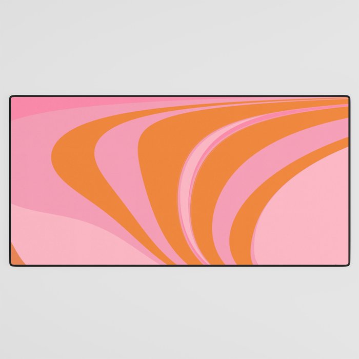 Groovy Color in Pink and Orange Desk Mat Gallery Image 3