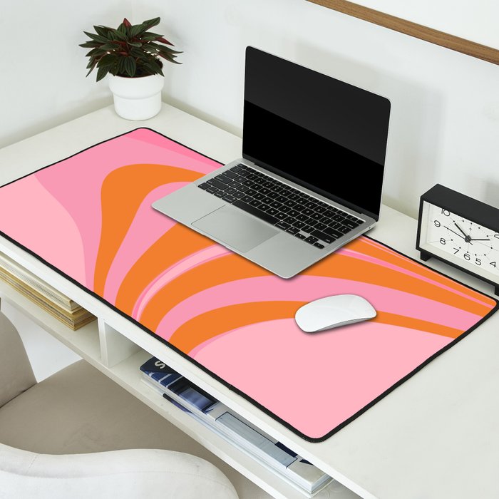 Groovy Color in Pink and Orange Desk Mat Gallery Image 2