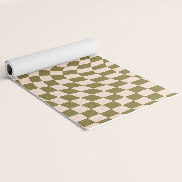 Check VI - Green Twist â Checkerboard Print Yoga Mat Gallery Image 2