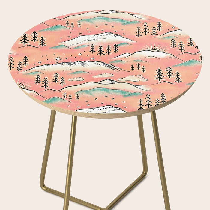 Monte Vista - pink peach and teal Side Table Gallery Image 2