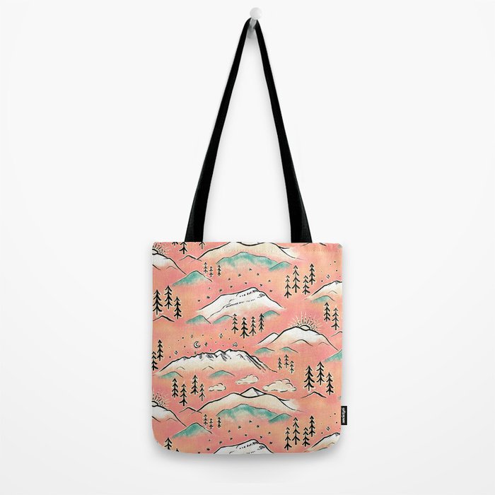 Monte Vista - pink peach and teal Tote Bag Gallery Image 2
