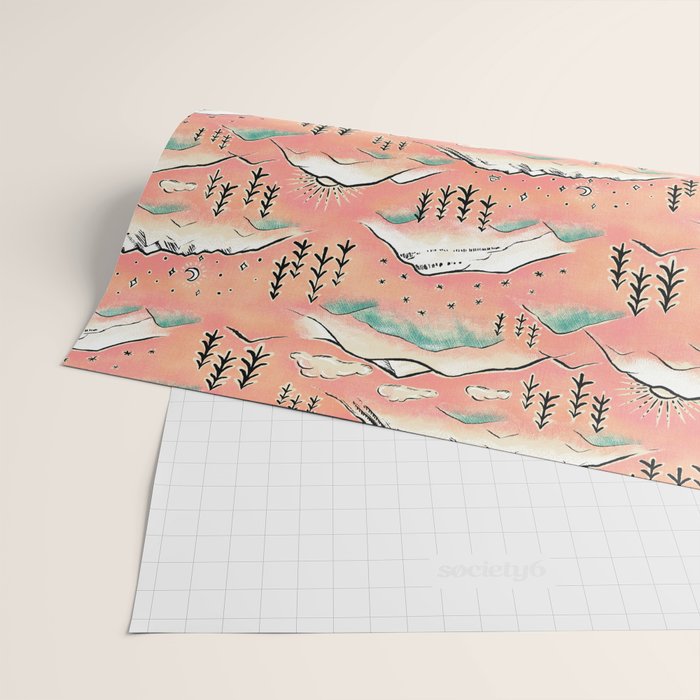 Monte Vista - pink peach and teal Wrapping Paper Gallery Image 2