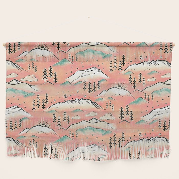 Monte Vista - pink peach and teal Wall Hanging Gallery Image 1