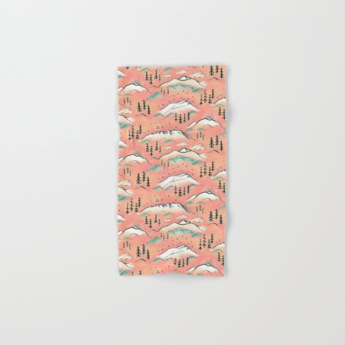 Monte Vista - pink peach and teal Bath Towel Gallery Image 1