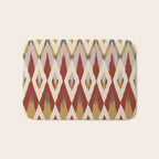 Boho Geometric, Ikat Pattern, Red, Blue, Yellow Bath Mat Gallery Image 1