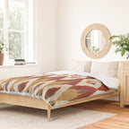 Boho Geometric, Ikat Pattern, Red, Blue, Yellow Duvet Cover Gallery Image 2