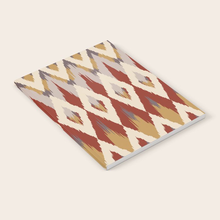 Boho Geometric, Ikat Pattern, Red, Blue, Yellow Notebook Gallery Image 2