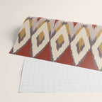 Boho Geometric, Ikat Pattern, Red, Blue, Yellow Wrapping Paper Gallery Image 2