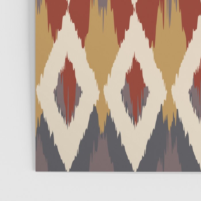 Boho Geometric, Ikat Pattern, Red, Blue, Yellow Poster Gallery Image 3