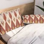 Boho Geometric, Ikat Pattern, Red, Blue, Yellow Pillow Sham Gallery Image 2