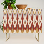 Boho Geometric, Ikat Pattern, Red, Blue, Yellow Credenza Gallery Image 1