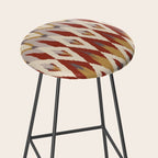Boho Geometric, Ikat Pattern, Red, Blue, Yellow Stool Gallery Image 2