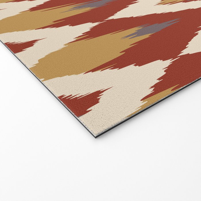 Boho Geometric, Ikat Pattern, Red, Blue, Yellow Welcome Mat Gallery Image 2