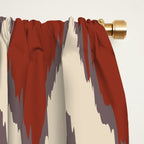 Boho Geometric, Ikat Pattern, Red, Blue, Yellow Window Curtain Gallery Image 2