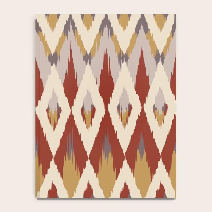 Boho Geometric, Ikat Pattern, Red, Blue, Yellow Notebook Gallery Image 4