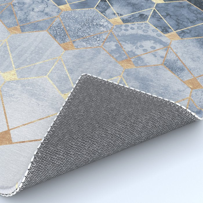 Blue Hexagons And Diamonds Rug Gallery Image 4