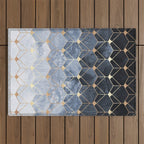 Blue Hexagons And Diamonds Outdoor Rug Gallery Image 1