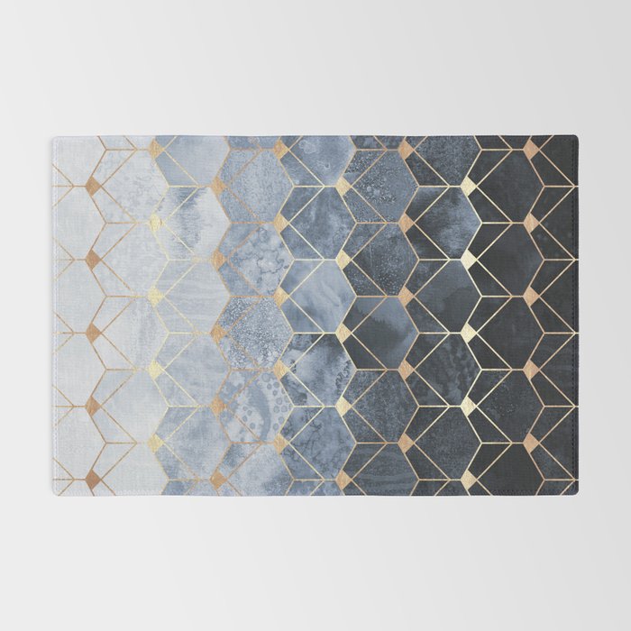 Blue Hexagons And Diamonds Rug Gallery Image 2