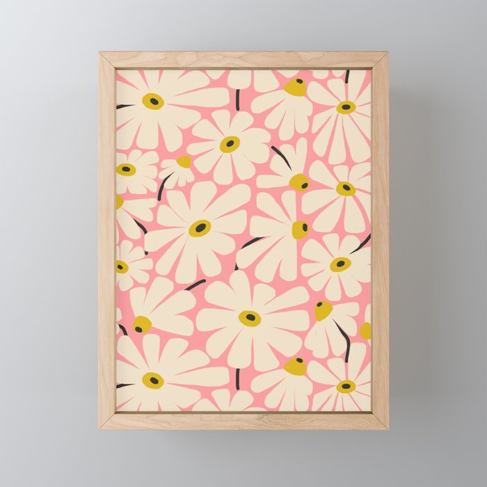 Daisy fresh 2 - pink Mini Art Print Gallery Image 1