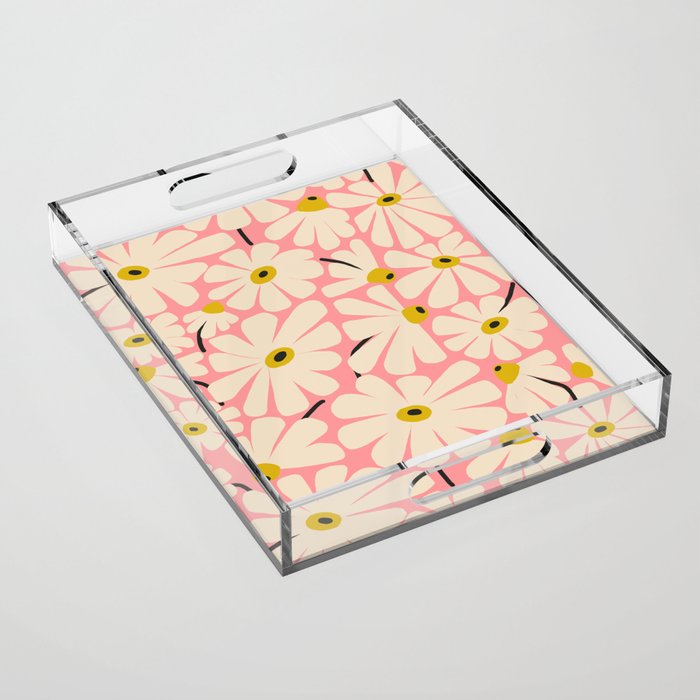 Daisy fresh 2 - pink Acrylic Tray Gallery Image 1
