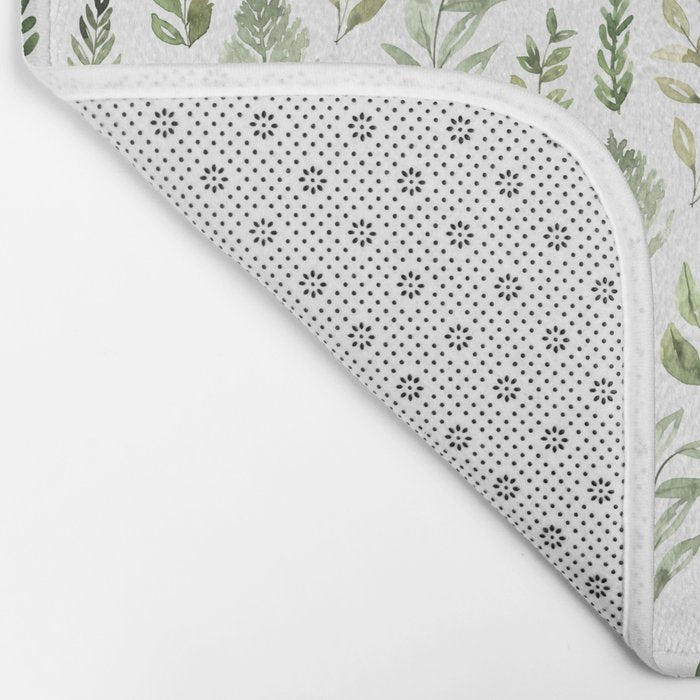 Watercolor leaves Bath Mat Gallery Image 2