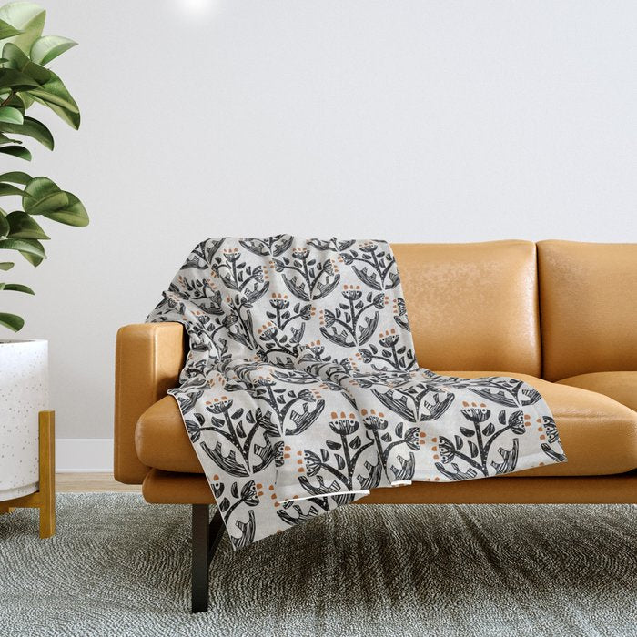 Black Forest flowers Throw Blanket Gallery Image 1