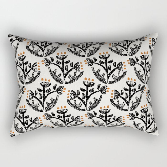Black Forest flowers Rectangular Pillow Gallery Image 2