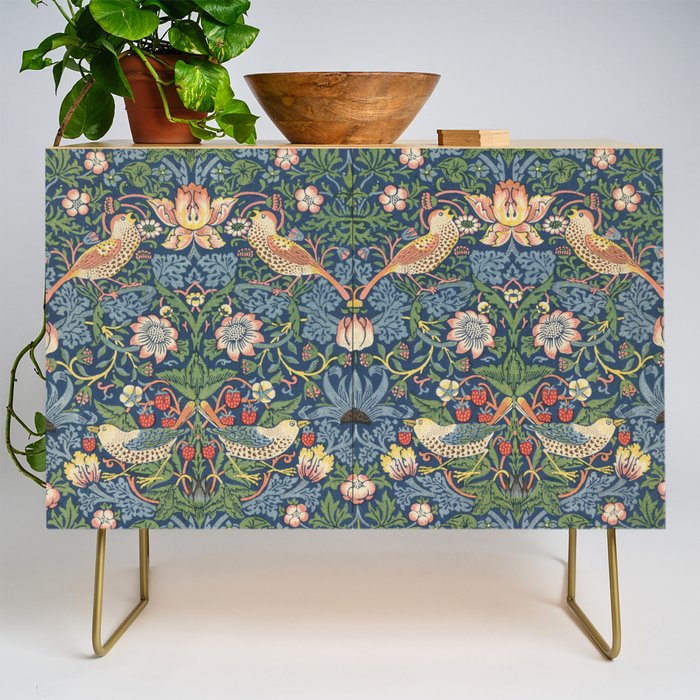 Strawberry Thief - Vintage William Morris Bird Pattern Credenza Gallery Image 1