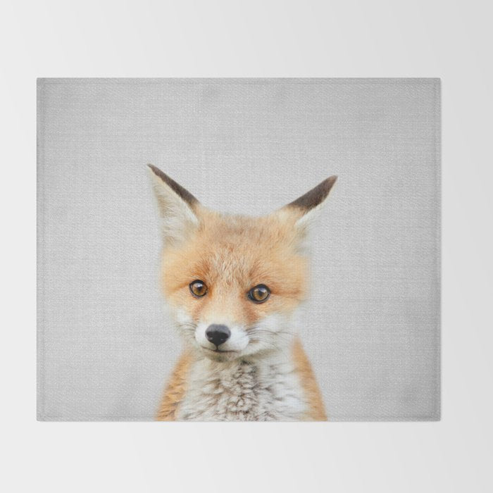 Baby Fox - Colorful Throw Blanket Gallery Image 2