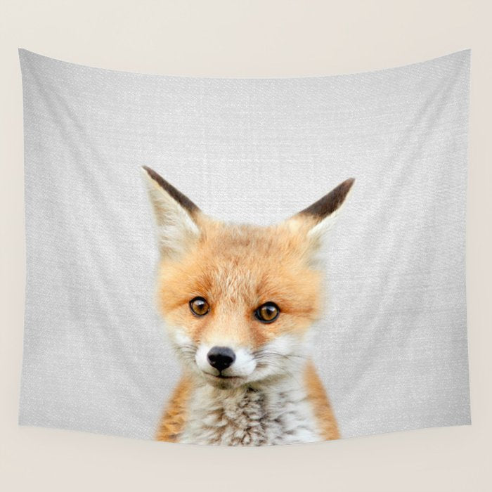 Baby Fox - Colorful Wall Tapestry Gallery Image 1