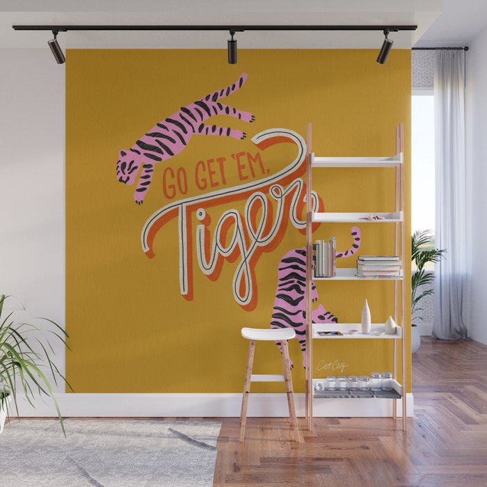 Go Get 'Em Tiger - Yellow Palette Wall Mural Gallery Image 1