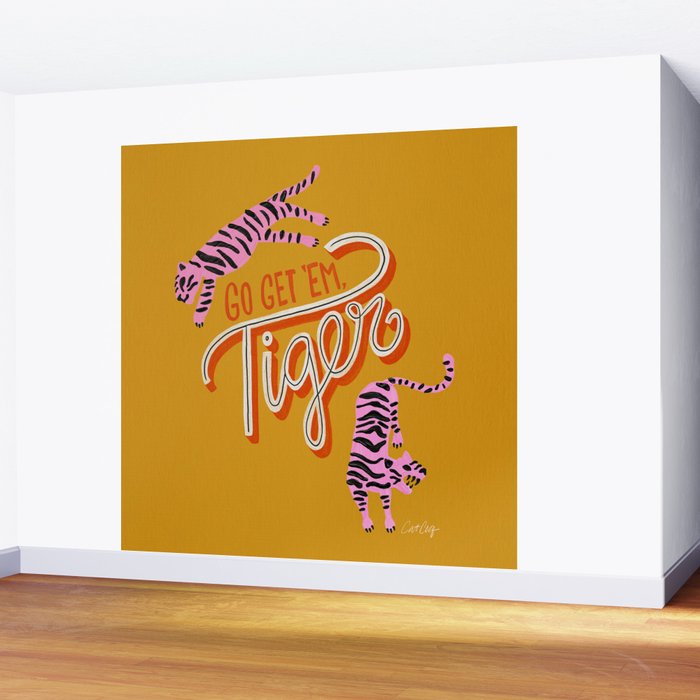 Go Get 'Em Tiger - Yellow Palette Wall Mural Gallery Image 2