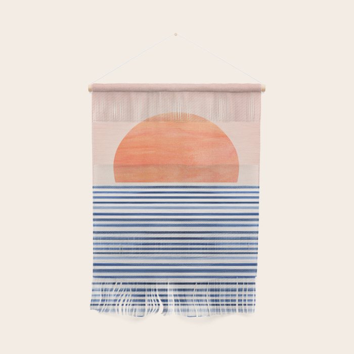 Summer Sunrise Minimal Abstract Landscape Wall Hanging Gallery Image 1