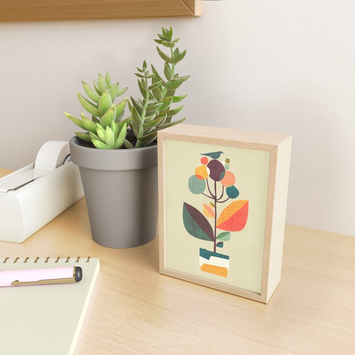 Potted plant with a bird Mini Art Print Gallery Image 2