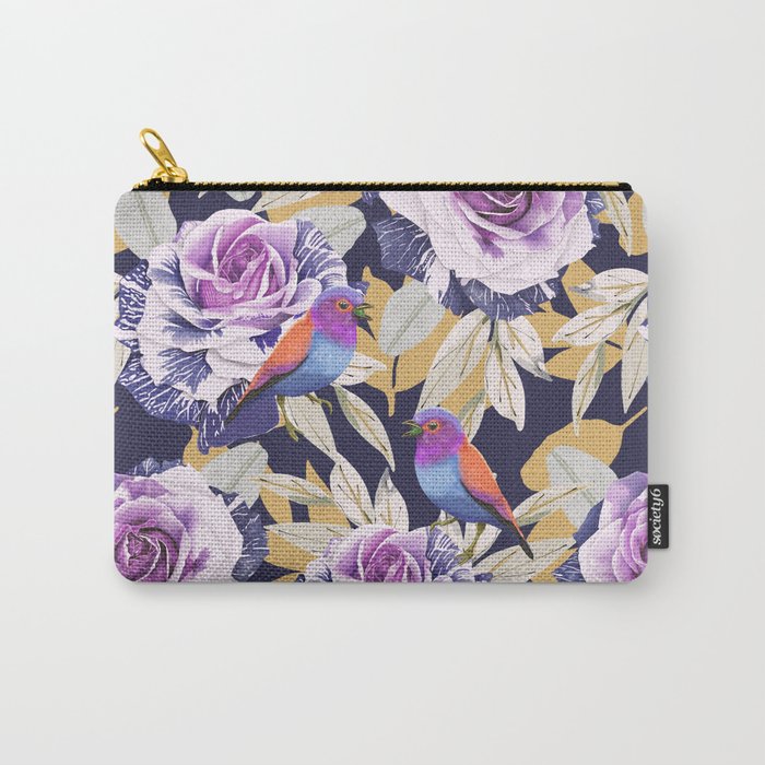 Bird in the rose bush D Carry All Pouch Gallery Image 1