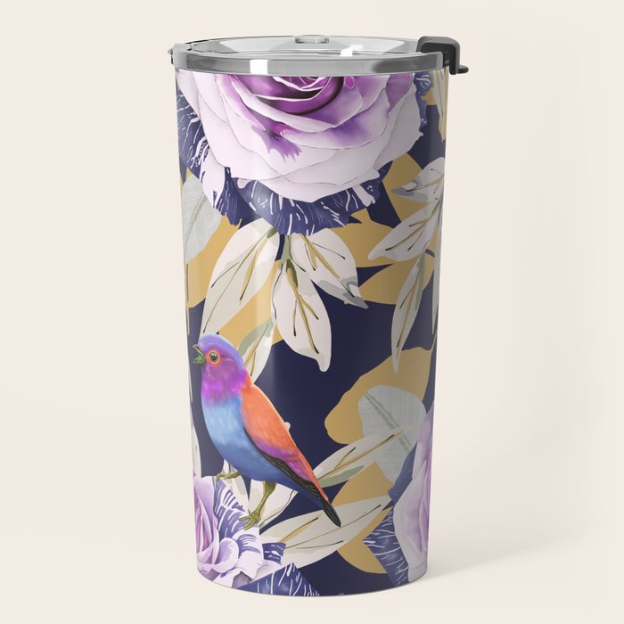 Bird in the rose bush D Travel Mug Gallery Image 2