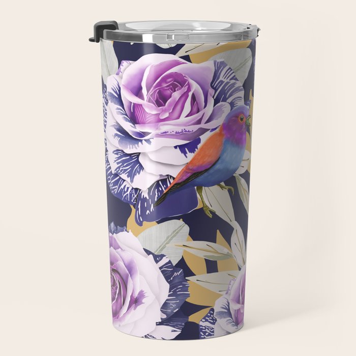 Bird in the rose bush D Travel Mug Gallery Image 3