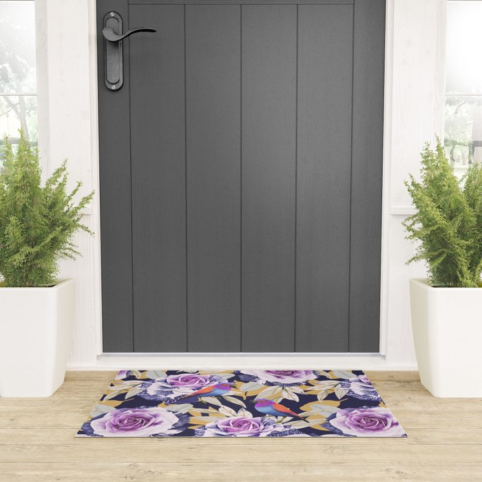 Bird in the rose bush D Welcome Mat Gallery Image 3