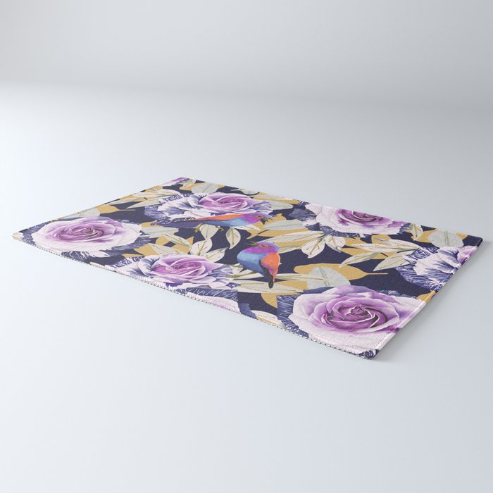 Bird in the rose bush D Rug Gallery Image 3