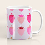 Les Fraises | 03 - Abstract Retro Fruit, Pink And Purple Print Preppy Strawberries Coffee Mug Gallery Image 1