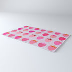 Les Fraises | 03 - Abstract Retro Fruit, Pink And Purple Print Preppy Strawberries Rug Gallery Image 3