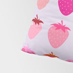 Les Fraises | 03 - Abstract Retro Fruit, Pink And Purple Print Preppy Strawberries Pillow Sham Gallery Image 4